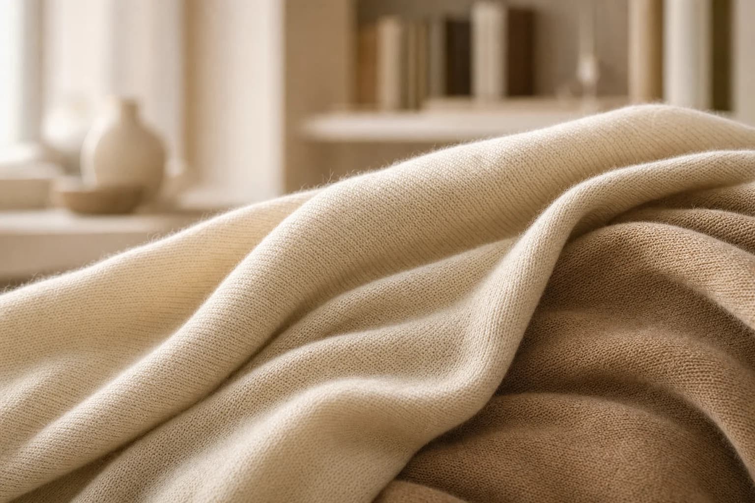 Valerio Avitale β luxurious fabric detail in warm ivory and camel tones